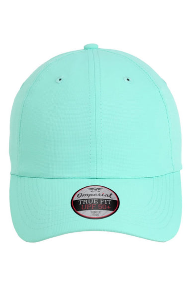 Imperial Hats X210P Mens The Original Performance Moisture Wicking Adjustable Hat Aqua Blue Flat Front