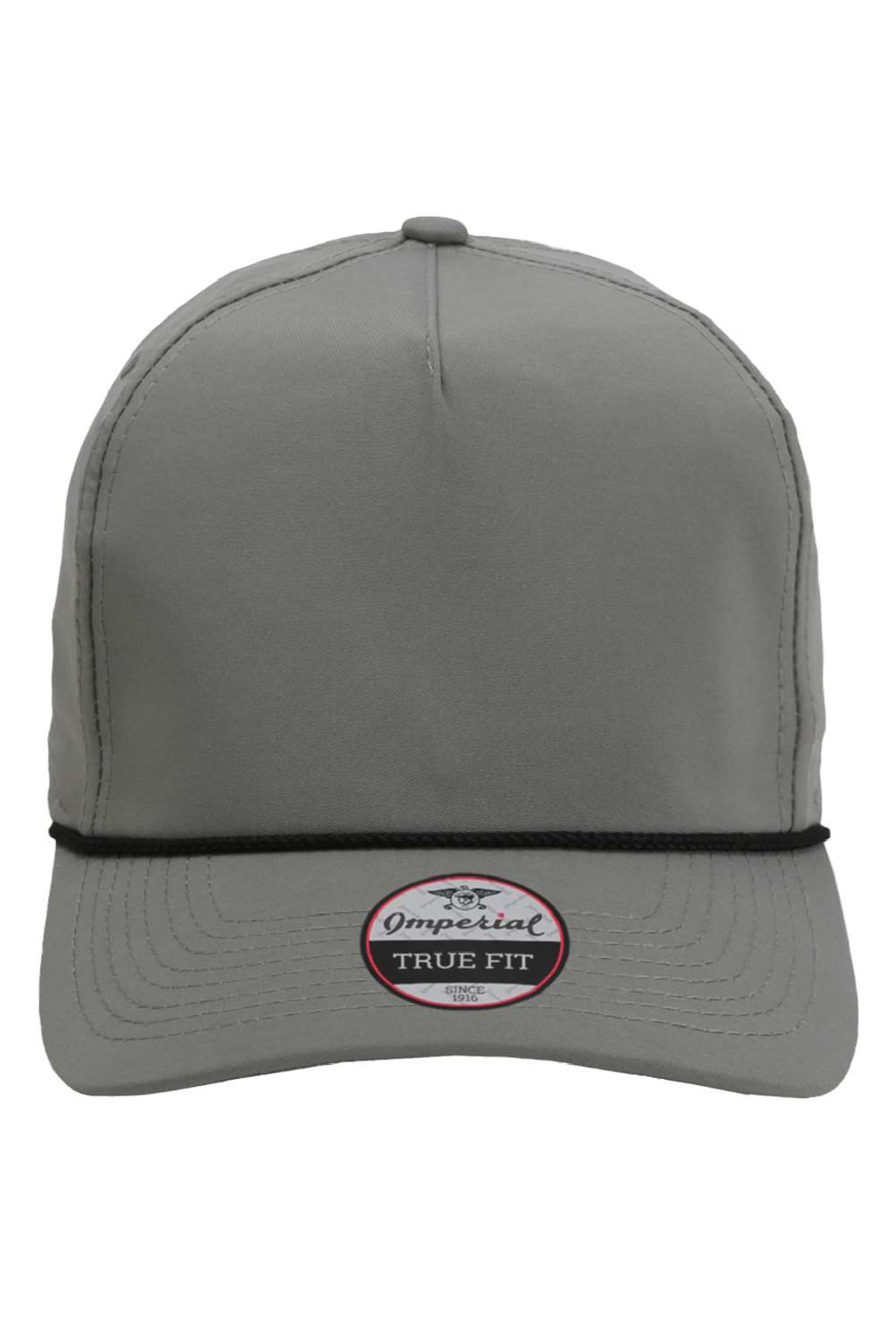 Imperial Hats 5054 Mens The Wrightson Moisture Wicking Snapback Hat Grey/Black Flat Front