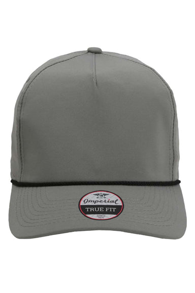 Imperial Hats 5054 Mens The Wrightson Moisture Wicking Snapback Hat Grey/Black Flat Front
