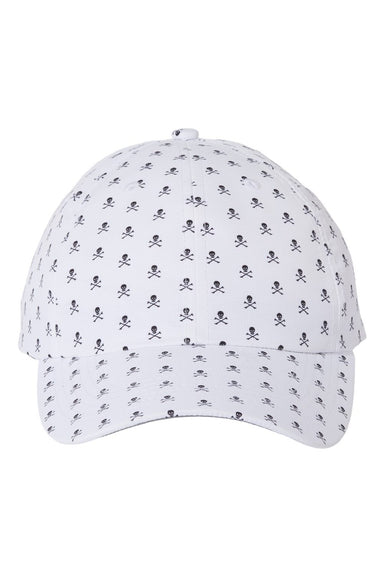 Imperial Hats X210R Mens Alter Ego Moisture Wicking Adjustable Hat White Skulls Flat Front