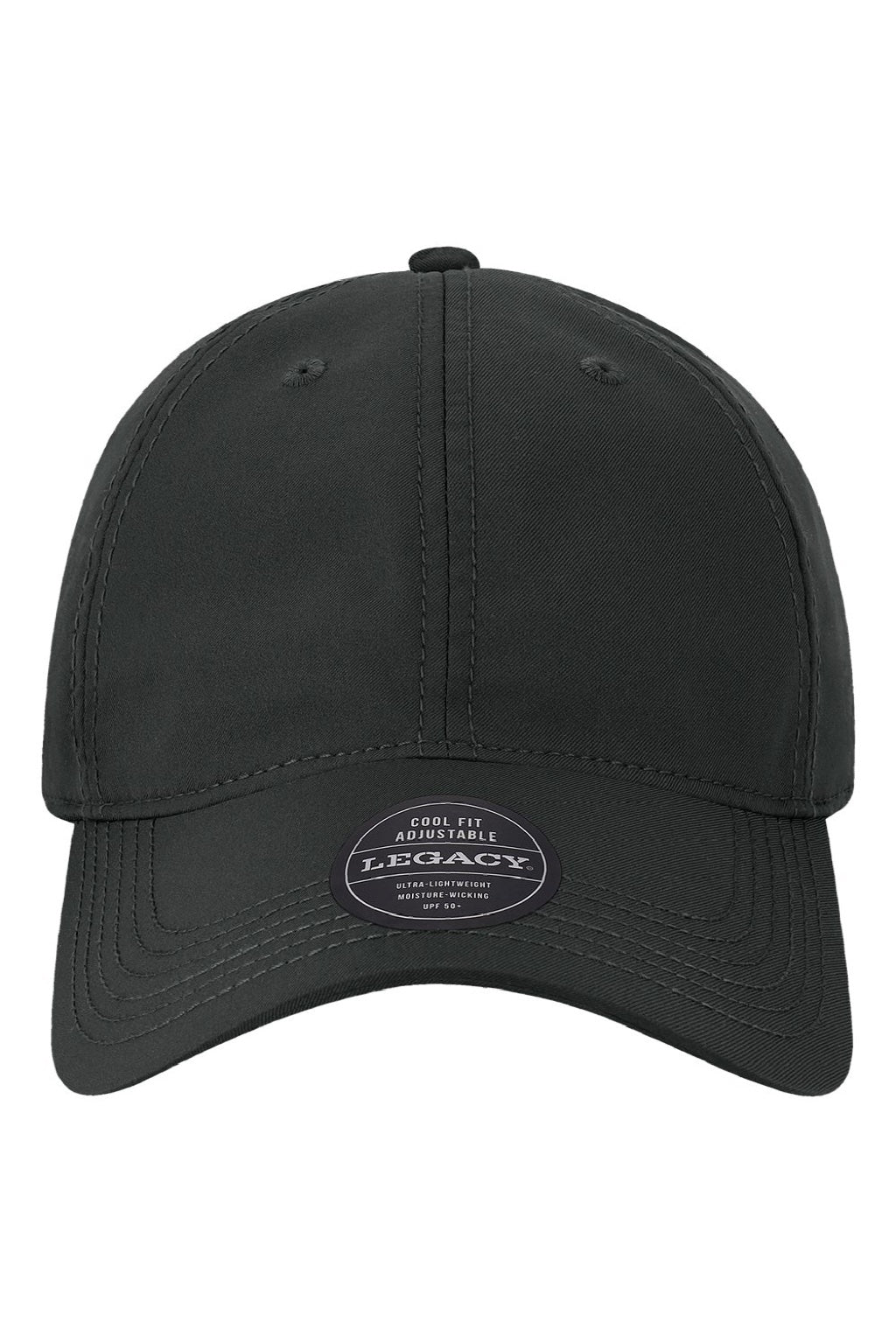Legacy Hats CFA Mens Cool Fit Moisture Wicking Adjustable Hat Black Flat Front