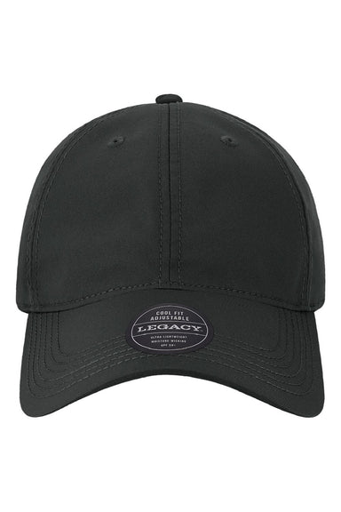 Legacy Hats CFA Mens Cool Fit Moisture Wicking Adjustable Hat Black Flat Front