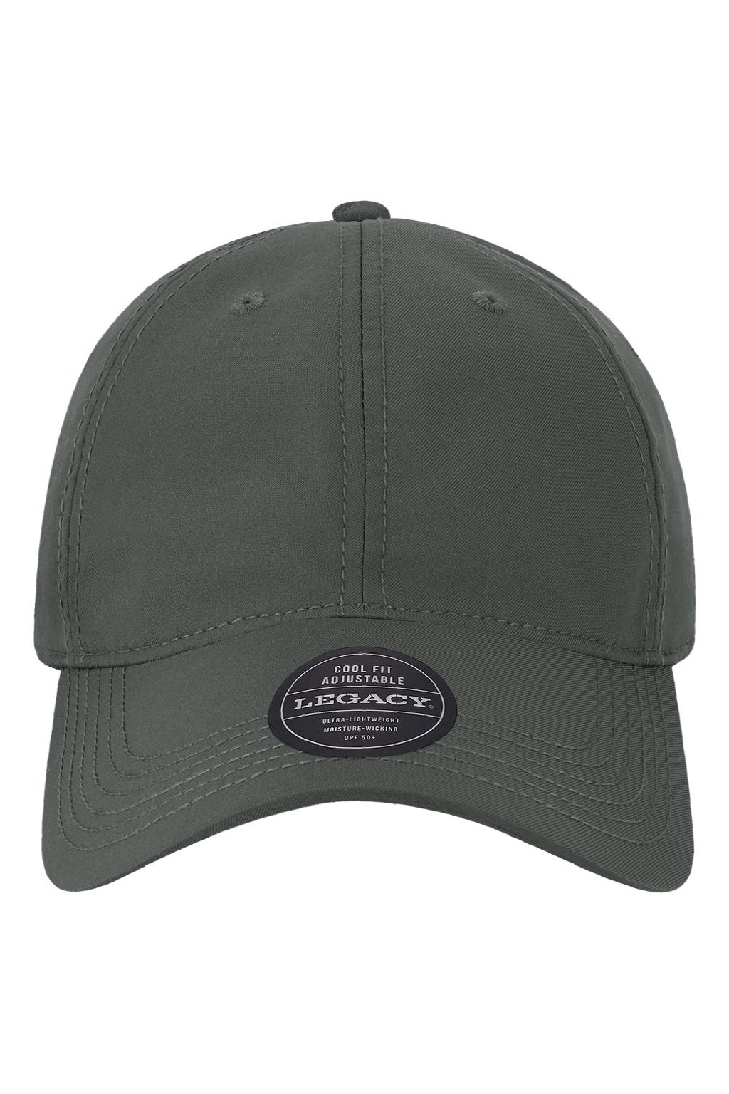 Legacy Hats CFA Mens Cool Fit Moisture Wicking Adjustable Hat Dark Grey Flat Front