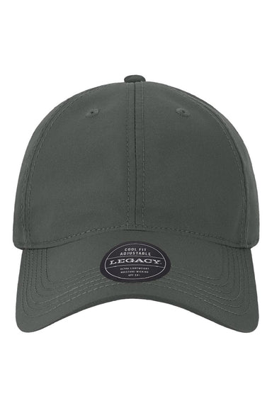Legacy Hats CFA Mens Cool Fit Moisture Wicking Adjustable Hat Dark Grey Flat Front