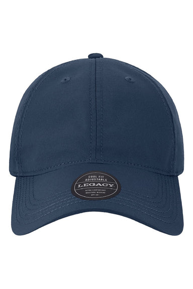Legacy Hats CFA Mens Cool Fit Moisture Wicking Adjustable Hat Navy Blue Flat Front