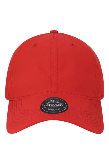 Legacy Hats CFA Mens Cool Fit Moisture Wicking Adjustable Hat Scarlet Red Flat Front