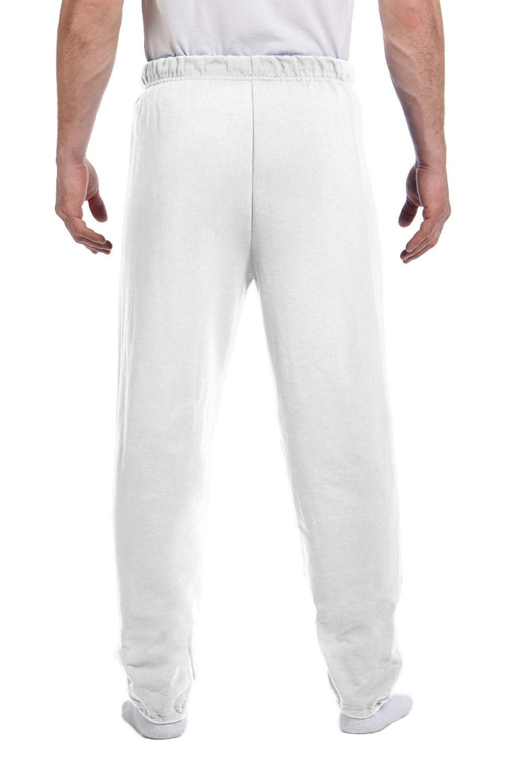 Jerzees 973M/973MR Mens NuBlend Pill Resistant Fleece Sweatpants White Model Back