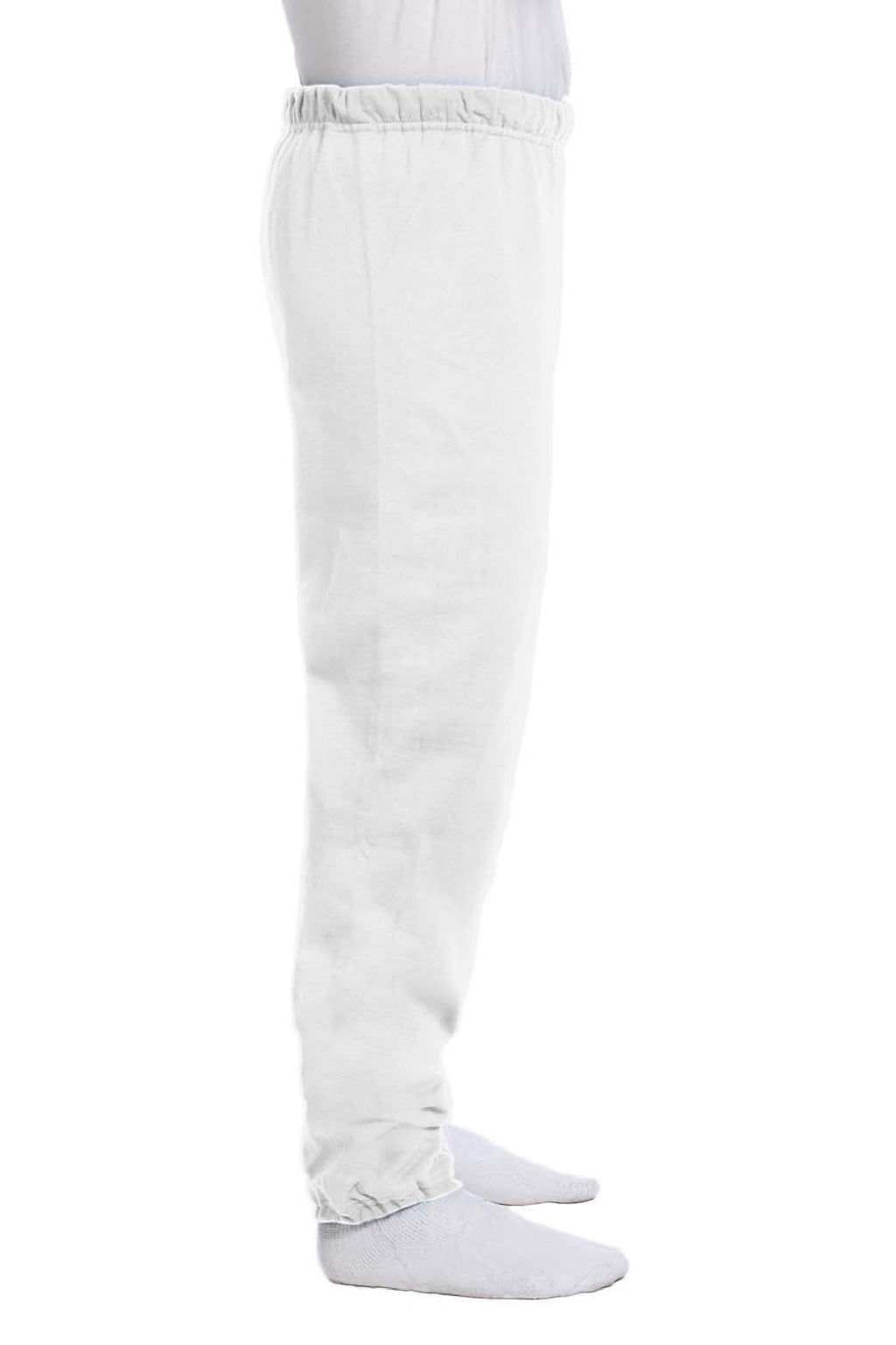 Jerzees 973M/973MR Mens NuBlend Pill Resistant Fleece Sweatpants White Model Side