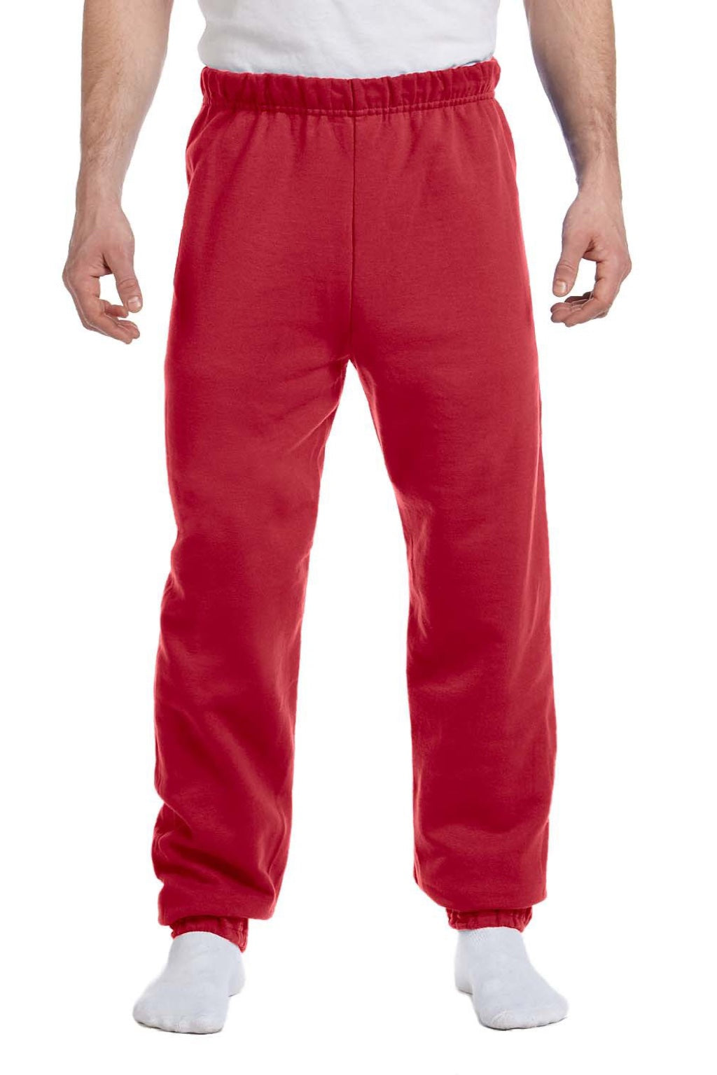 Jerzees 973M/973MR Mens NuBlend Pill Resistant Fleece Sweatpants True Red Model Front
