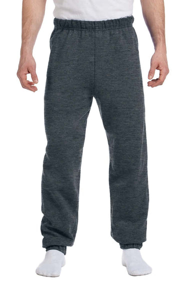 Jerzees 973M/973MR Mens NuBlend Pill Resistant Fleece Sweatpants Heather Black Model Front