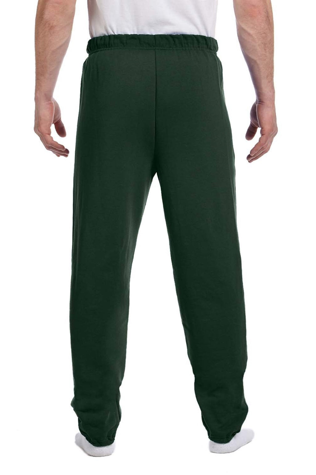 Jerzees 973M/973MR Mens NuBlend Pill Resistant Fleece Sweatpants Forest Green Model Back