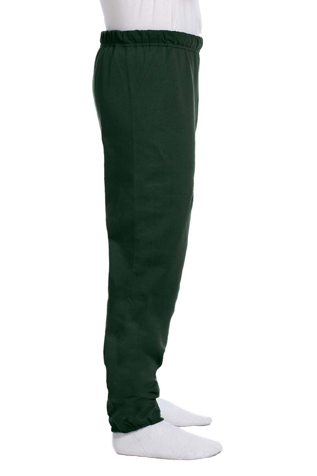 Jerzees 973M/973MR Mens NuBlend Pill Resistant Fleece Sweatpants Forest Green Model Side