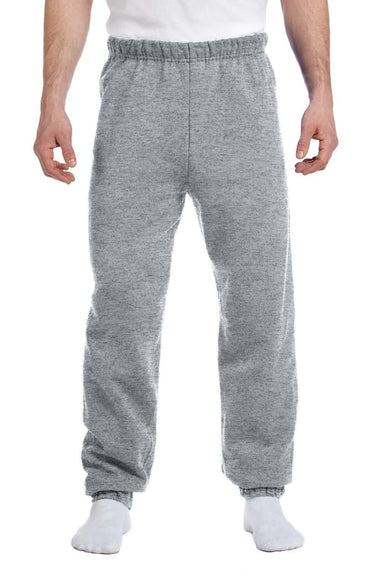Jerzees 973M/973MR Mens NuBlend Pill Resistant Fleece Sweatpants Oxford Grey Model Front