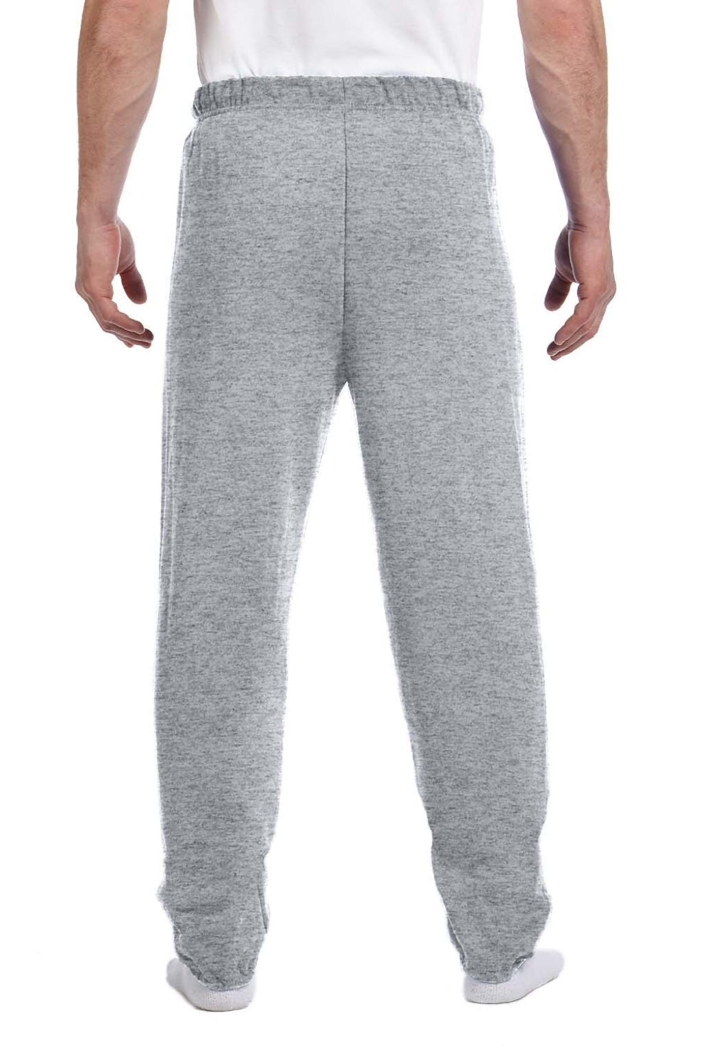 Jerzees 973M/973MR Mens NuBlend Pill Resistant Fleece Sweatpants Oxford Grey Model Back