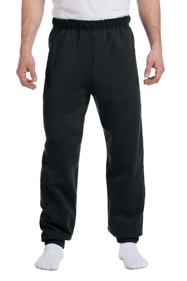 Jerzees 973M/973MR Mens NuBlend Pill Resistant Fleece Sweatpants Black Model Front
