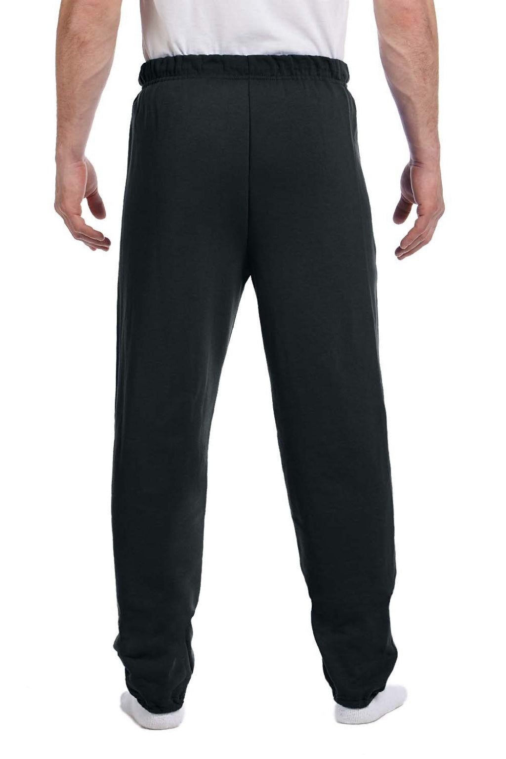 Jerzees 973M/973MR Mens NuBlend Pill Resistant Fleece Sweatpants Black Model Back