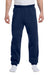 Jerzees 973M/973MR Mens NuBlend Pill Resistant Fleece Sweatpants Navy Blue Model Front