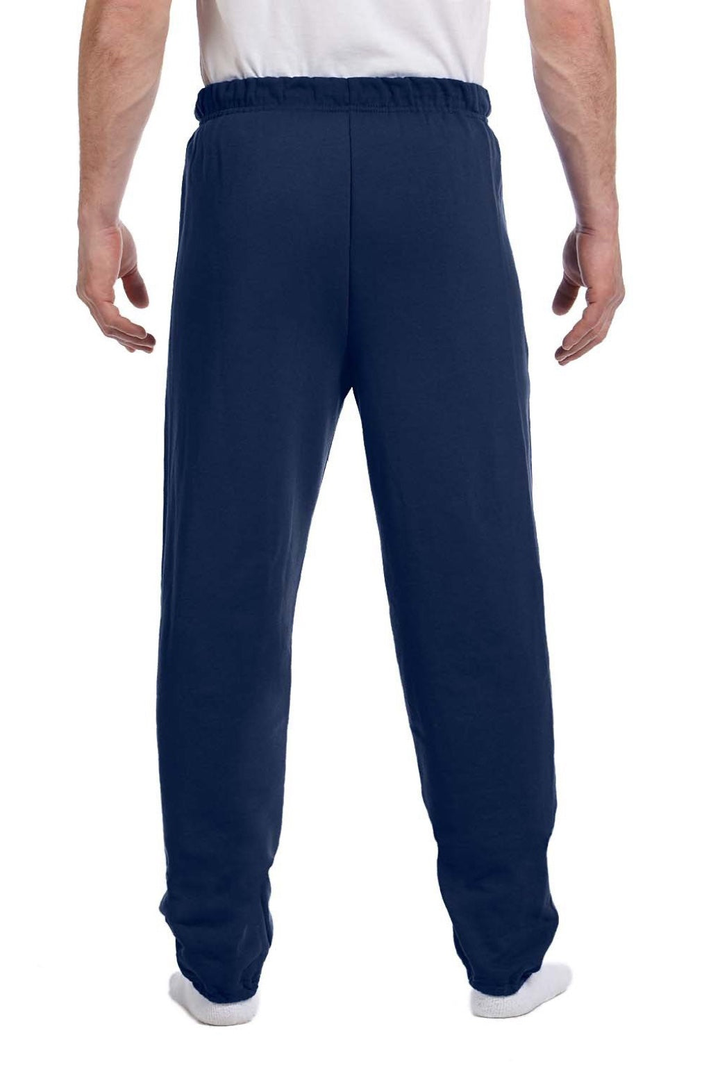 Jerzees 973M/973MR Mens NuBlend Pill Resistant Fleece Sweatpants Navy Blue Model Back