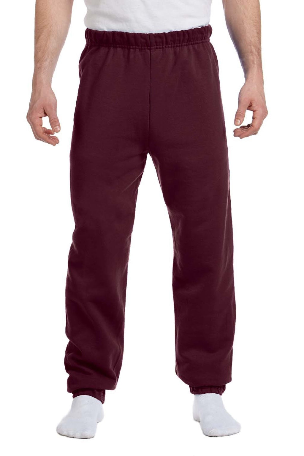 Jerzees 973M/973MR Mens NuBlend Pill Resistant Fleece Sweatpants Maroon Model Front
