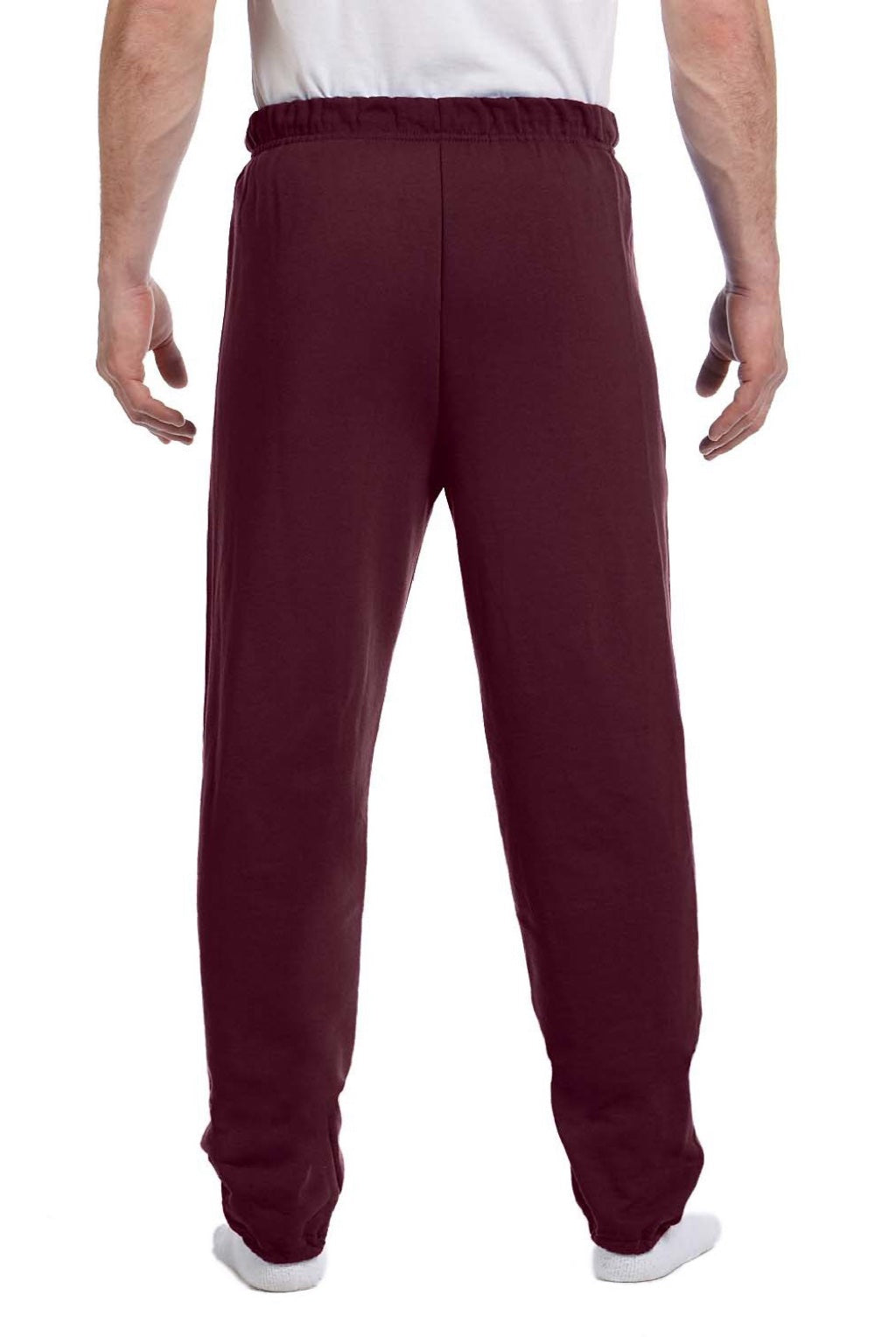 Jerzees 973M/973MR Mens NuBlend Pill Resistant Fleece Sweatpants Maroon Model Back