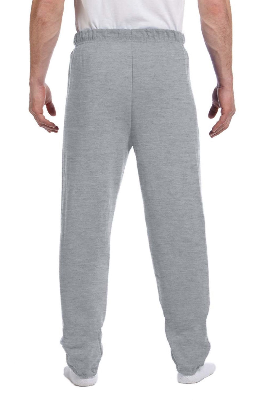 Jerzees 973M/973MR Mens NuBlend Pill Resistant Fleece Sweatpants Heather Grey Model Back