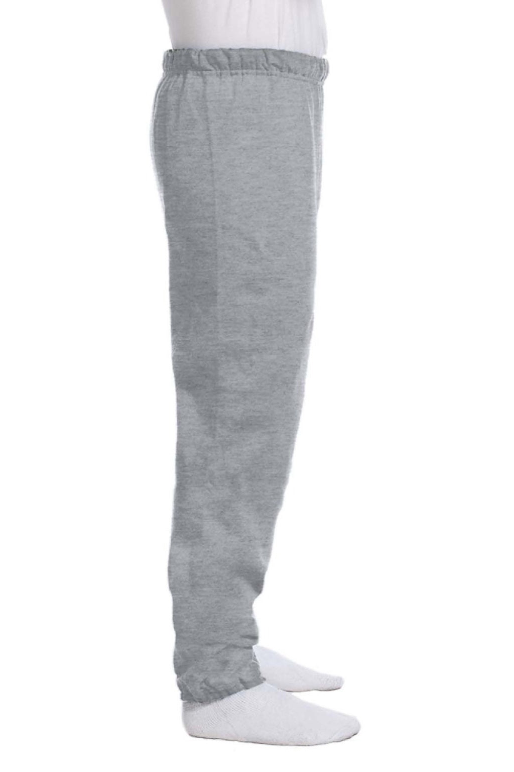 Jerzees 973M/973MR Mens NuBlend Pill Resistant Fleece Sweatpants Heather Grey Model Side