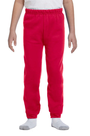 Jerzees 973B/973BR Youth NuBlend Fleece Pill Resistant Sweatpants True Red Model Front