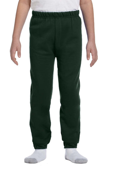 Jerzees 973B/973BR Youth NuBlend Fleece Pill Resistant Sweatpants Forest Green Model Front