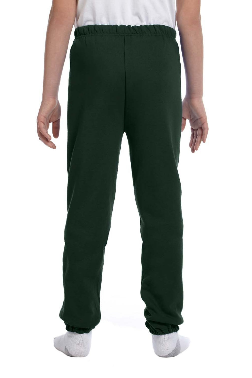 Jerzees 973B/973BR Youth NuBlend Fleece Pill Resistant Sweatpants Forest Green Model Back