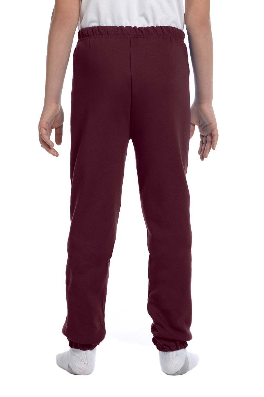 Jerzees 973B/973BR Youth NuBlend Fleece Pill Resistant Sweatpants Maroon Model Back