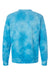 Independent Trading Company PRM3500TD Mens Tie-Dye Crewneck Sweatshirt Aqua Blue Flat Back