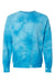 Independent Trading Company PRM3500TD Mens Tie-Dye Crewneck Sweatshirt Aqua Blue Flat Front