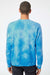 Independent Trading Company PRM3500TD Mens Tie-Dye Crewneck Sweatshirt Aqua Blue Model Back