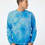 Independent Trading Co. Mens Tie-Dye Crewneck Sweatshirt - Aqua Blue - NEW