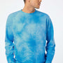 Independent Trading Company Mens Tie-Dye Crewneck Sweatshirt - Aqua Blue