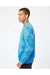 Independent Trading Co. PRM3500TD Mens Tie-Dye Crewneck Sweatshirt Aqua Blue Model Side