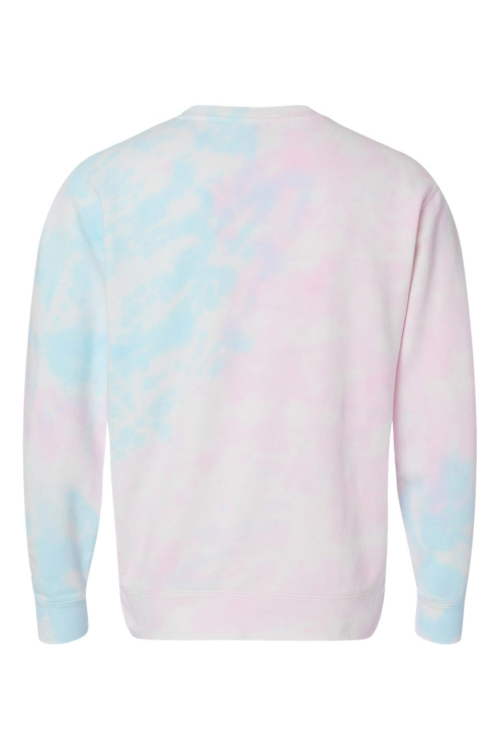 Independent Trading Company PRM3500TD Mens Tie-Dye Crewneck Sweatshirt Cotton Candy Flat Back