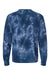 Independent Trading Co. PRM3500TD Mens Tie-Dye Crewneck Sweatshirt Navy Blue Flat Back