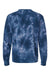 Independent Trading Company PRM3500TD Mens Tie-Dye Crewneck Sweatshirt Navy Blue Flat Back