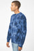 Independent Trading Company PRM3500TD Mens Tie-Dye Crewneck Sweatshirt Navy Blue Model Side