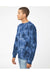 Independent Trading Co. PRM3500TD Mens Tie-Dye Crewneck Sweatshirt Navy Blue Model Side