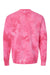 Independent Trading Company PRM3500TD Mens Tie-Dye Crewneck Sweatshirt Pink Flat Back