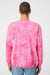 Independent Trading Company PRM3500TD Mens Tie-Dye Crewneck Sweatshirt Pink Model Back