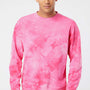 Independent Trading Company Mens Tie-Dye Crewneck Sweatshirt - Pink