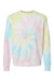 Independent Trading Co. PRM3500TD Mens Tie-Dye Crewneck Sweatshirt Sunset Swirl Flat Front