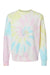 Independent Trading Company PRM3500TD Mens Tie-Dye Crewneck Sweatshirt Sunset Swirl Flat Front