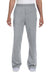Jerzees 974M/974MPR Mens NuBlend Pill Resistant Fleece Open Bottom Sweatpants w/ Pockets Heather Grey Model Front