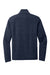 Eddie Bauer EB254 Mens Pill Resistant Fleece 1/4 Zip Jacket Heather River Navy Blue Flat Back
