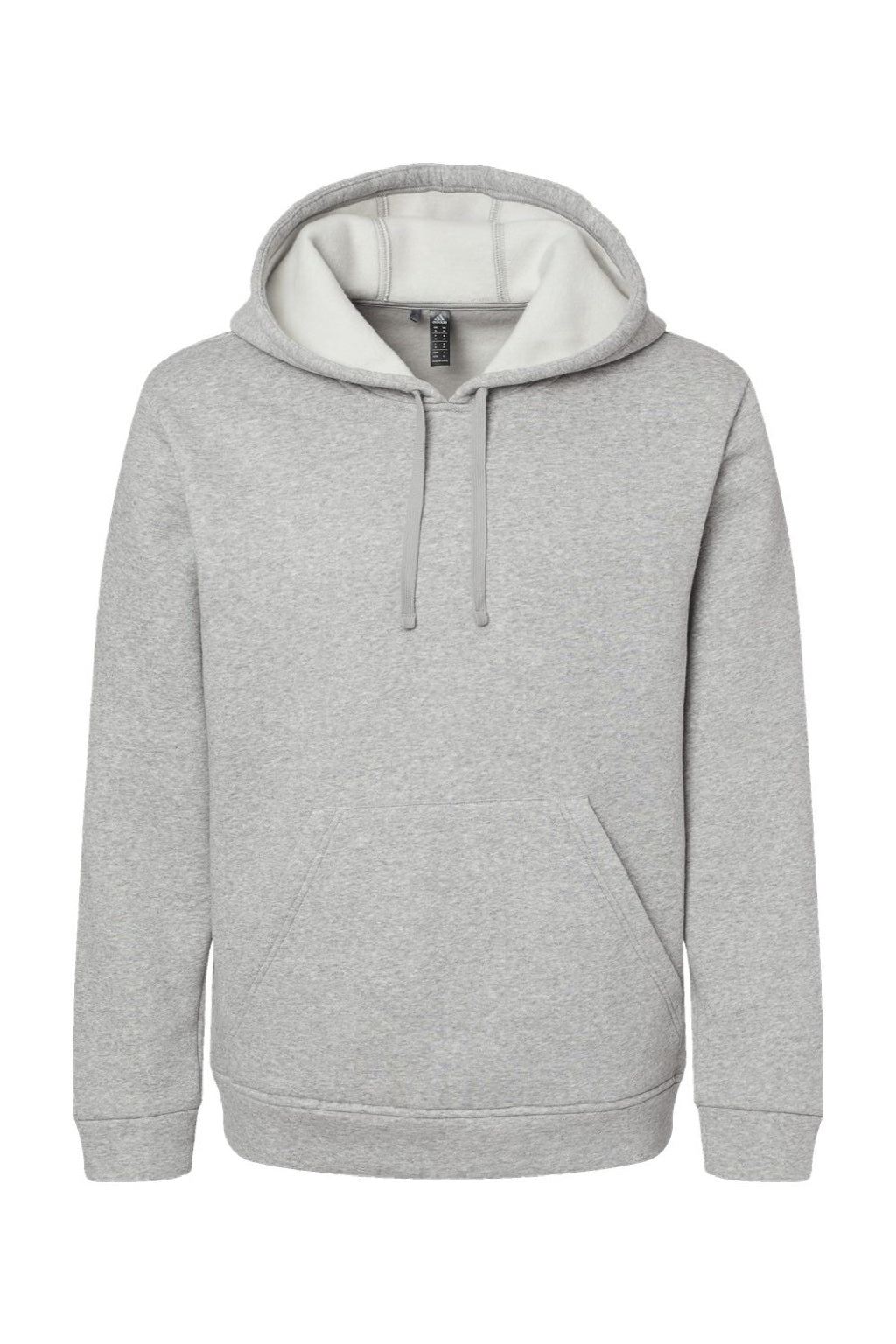 Adidas A432 Mens Fleece Hooded Sweatshirt Hoodie w/ Pouch Pocket Heather Grey Flat Front
