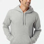 Adidas Mens Fleece Hooded Sweatshirt Hoodie w/ Pouch Pocket - Heather Grey - Closeout